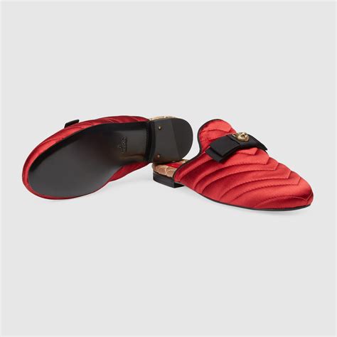 gucci princetown silk satin saint romaine mal kid|gucci princetown slippers black.